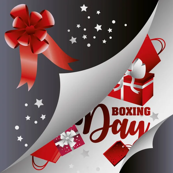 Boxing day, greeting card christmas seasonal offer — Stock Vector