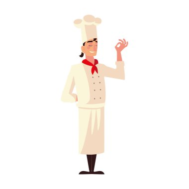 Genç erkek şef işçi işgali restoranı