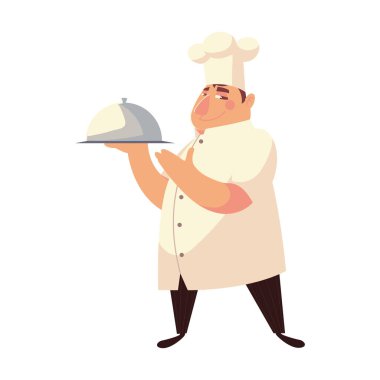 Bulaşık servisi yapan beyaz şapkalı şef.