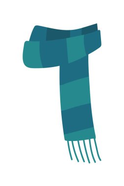 Örülmüş atkı sezonu aksesuar simgesi beyaz arkaplan