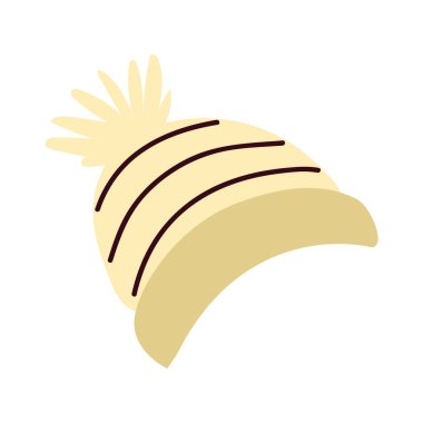 Çizgili sıcak şapka koruması kış mevsimi simgesi