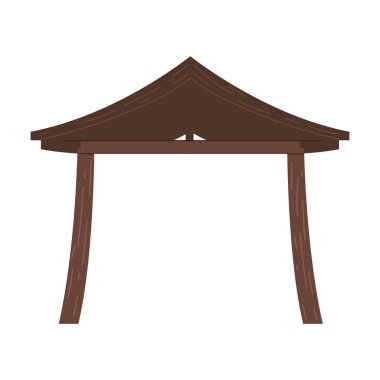 Beyaz arkaplanda ahşap kulübe ikonu tasarımı