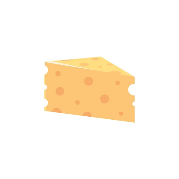 Comida rebanada queso snack icono imagen aislada — Vector de stock