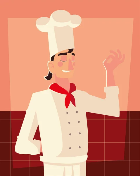 Jeune chef ouvrier restaurant professionnel — Image vectorielle