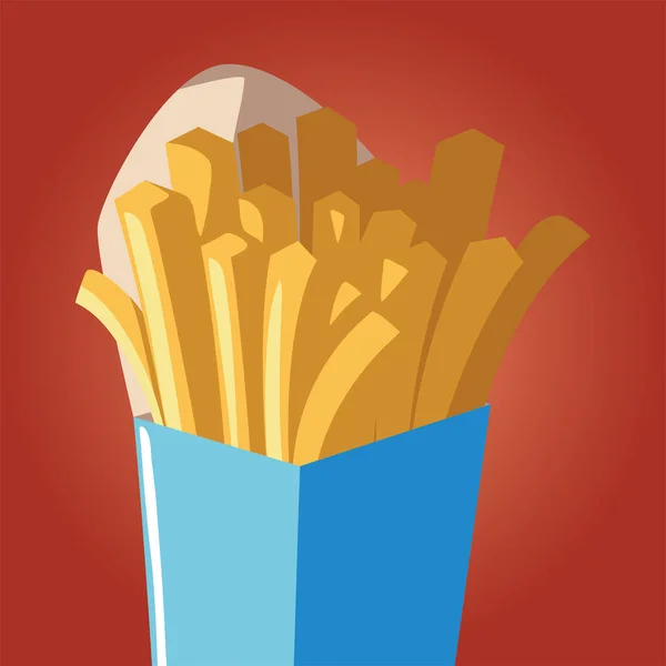 Fast food hranolky snack ikona izolovaný obrázek — Stockový vektor
