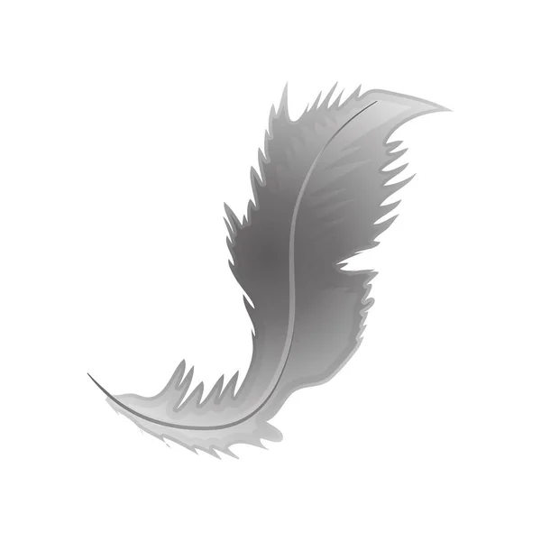 Gris pluma clásico elemento de decoración icono — Vector de stock