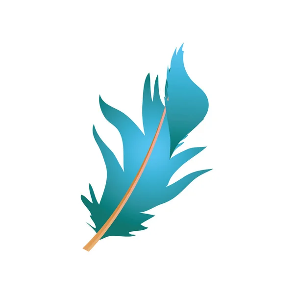 Blue feather messy decoration icon — Stock Vector
