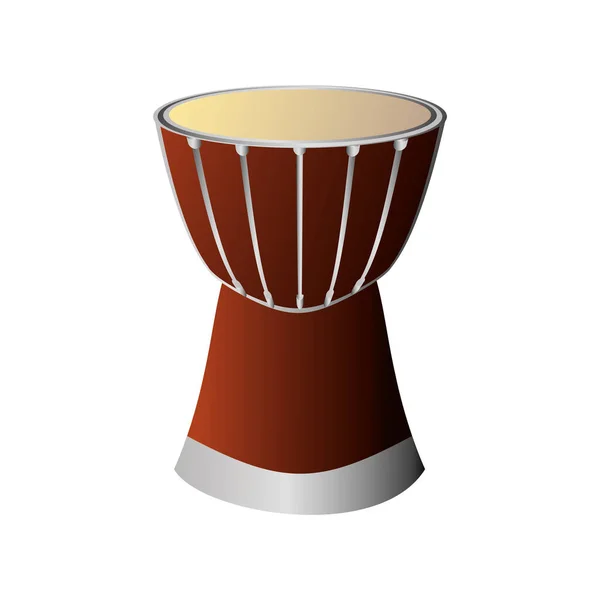 Djembe非洲鼓打击乐器详细图标 — 图库矢量图片