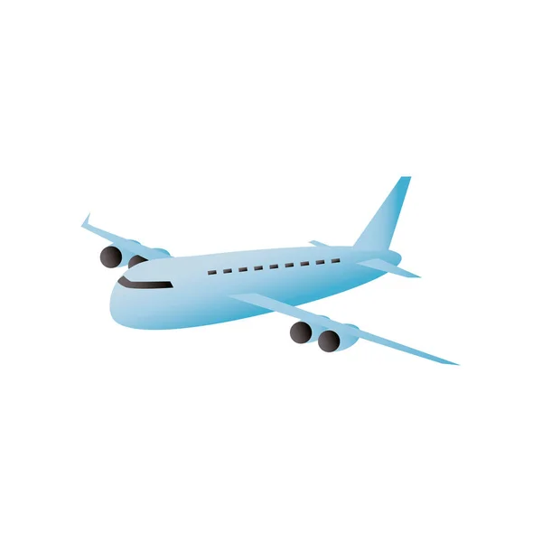 Letadlo doprava komerční cestování ikona obrázek bílé pozadí — Stockový vektor