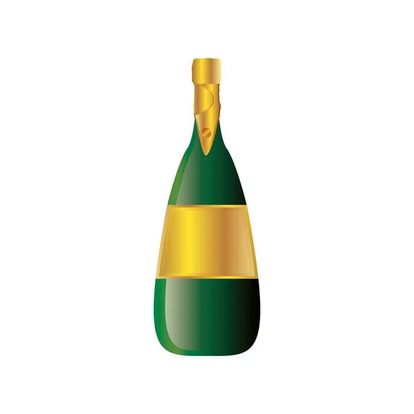 Champán botella bebida celebración evento icono — Vector de stock