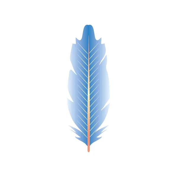 Feather ornate fluffy blue gradient icon — Stock Vector