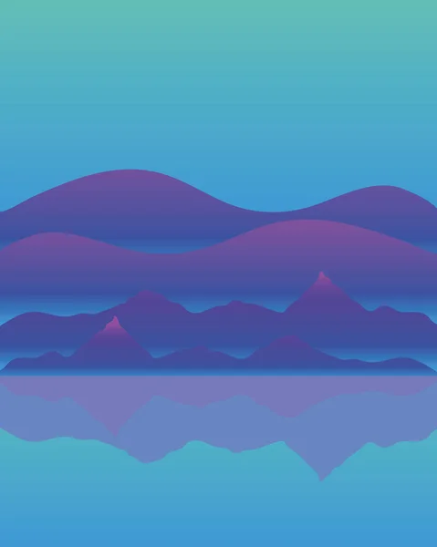 Paysage montagnes lac réflexion nature image — Image vectorielle