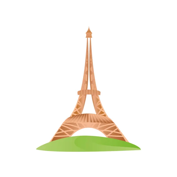Viagem eiffel torre em paris no ícone champs elysees imagem fundo branco — Vetor de Stock