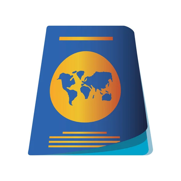 Pasaporte documento de identidad para el icono de viaje imagen fondo blanco — Vector de stock