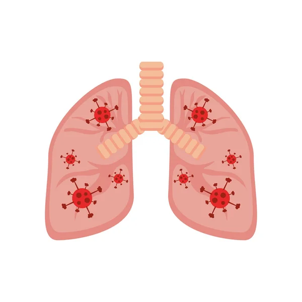 Coronavirus covid 19 enfermedad infección respiratoria pulmones — Vector de stock