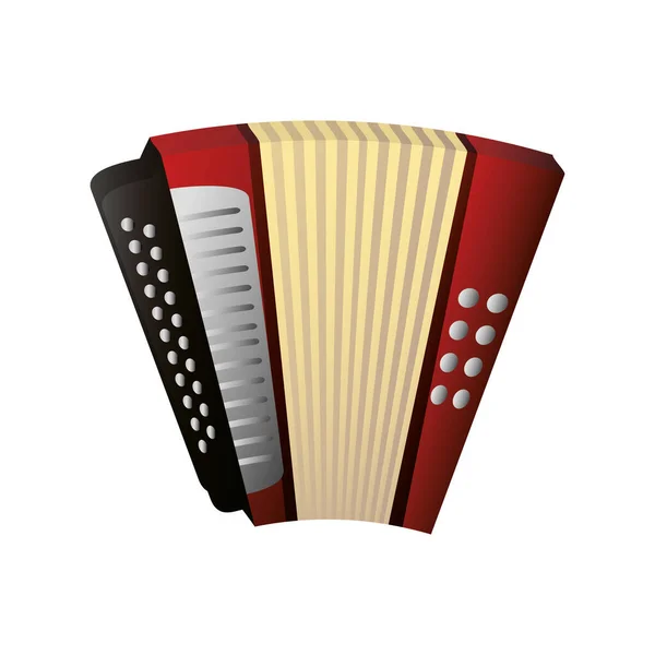 Harmonika szél hangszer részletes ikon — Stock Vector