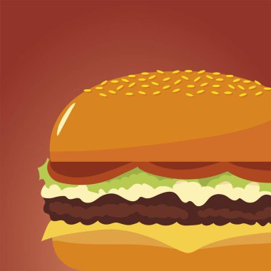 Fast food Burger Lezzetli ikon izole görüntü