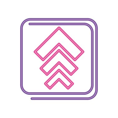 beyaz arkaplanda parlayan oklar neon işaret simgesi