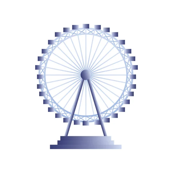 Roda ferris entertaiment recreação ícone imagem fundo branco — Vetor de Stock