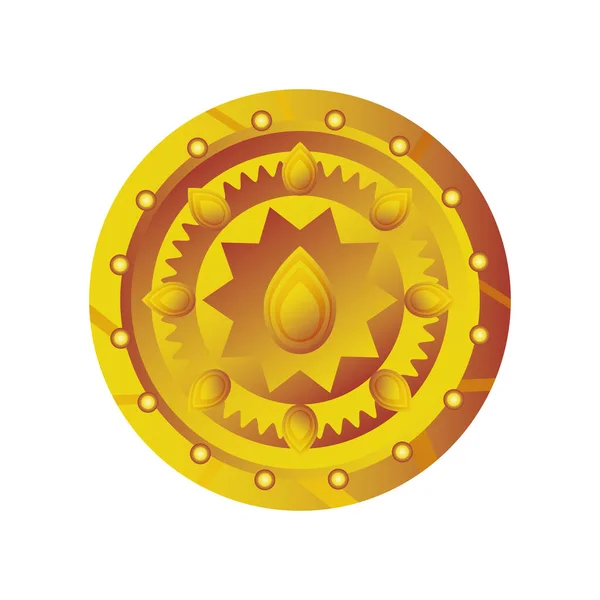 Χρυσό στολίδι στρογγυλό σχήμα διακόσμηση — Διανυσματικό Αρχείο