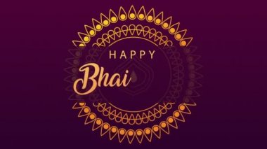 Mutlu bhai dooj kutlama animasyonu harflerle mandala