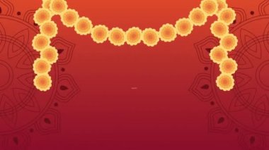 Mutlu bhai dooj kutlama animasyonu çiçek süslemeli harflerle