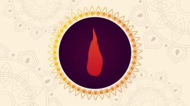 Mutlu bhai dooj kutlama animasyonu Mandala 'da alevlerle