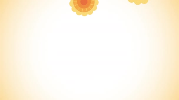 幸せなbhai dojお祝いアニメーション黄金の花のパターン — ストック動画