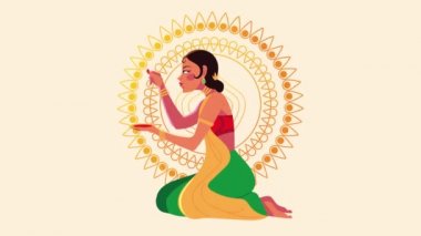 Mandala 'daki abla resminde mutlu bhai dooj kutlama animasyonu