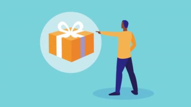 insan kaldırma yeteneği ile mobil alışveriş teknolojisi animasyonu