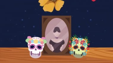 Dua mihrabıyla ve kafataslarıyla animasyon.