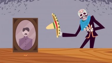 İskelet mariachi ve mihrabın animasyonu.