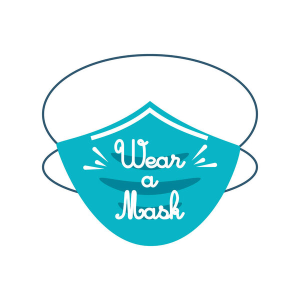 Вирусная наклейка covid 19 износа векторной конструкции маски