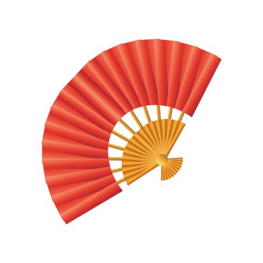 Çin kırmızı fan ikon vektör tasarımı