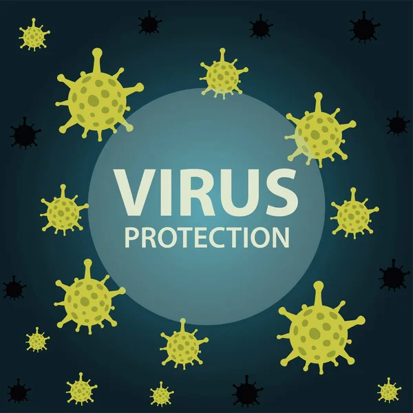 Covid 19 projeto de vetor de bandeira de proteção de vírus — Vetor de Stock