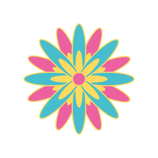 Rosa y azul flor icono diseño vectorial — Archivo Imágenes Vectoriales