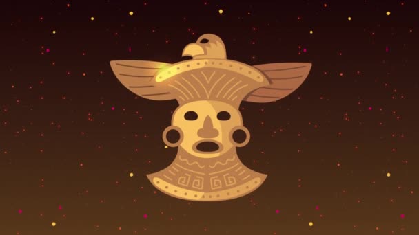 Kultur aztec golden eagle idol animation — Stockvideo