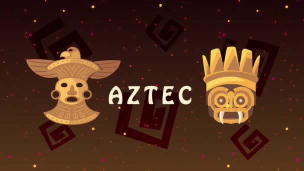 Kultur aztec idolos gyllene animation — Stockvideo