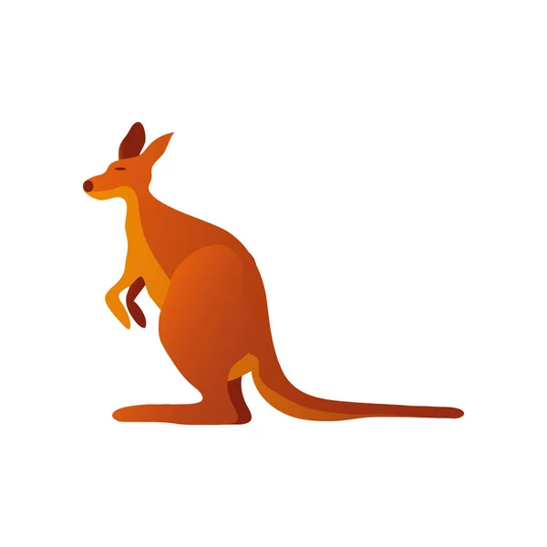 Kangaroo marsupial animal australian wildlife icon — Stock Vector