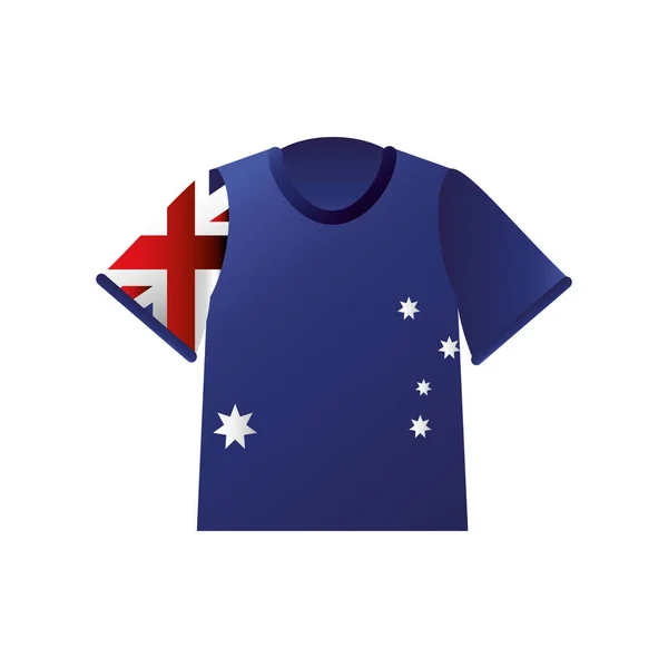 Australische dag, shirt met Australische vlag viering icoon — Stockvector