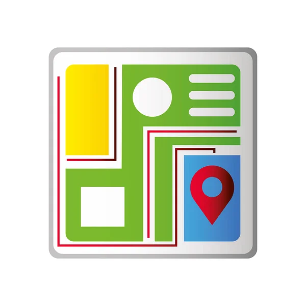 Servicio postal, mapa de navegación con aplicación puntero, icono de concepto de servicio postal — Vector de stock