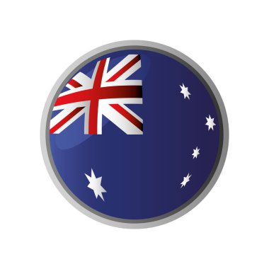 Avustralya bayrağı, Avustralya bayrak düğmesi simgesi beyaz arkaplan