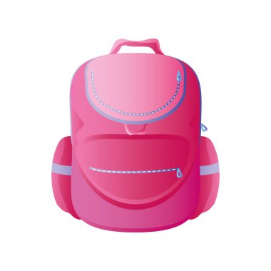 Okula geri dön pembe sırt çantası ikonu tasarımı