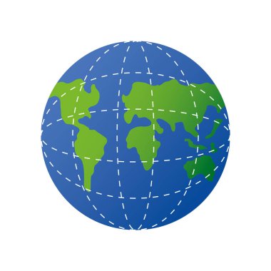 Dünya haritası dünya ikonu tasarımı beyaz arkaplan