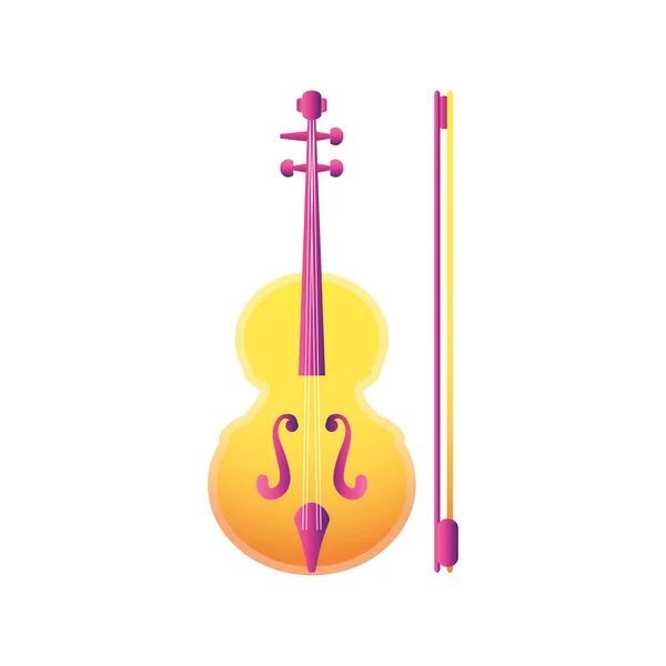 Violín instrumento cuerda música clásico icono diseño — Vector de stock