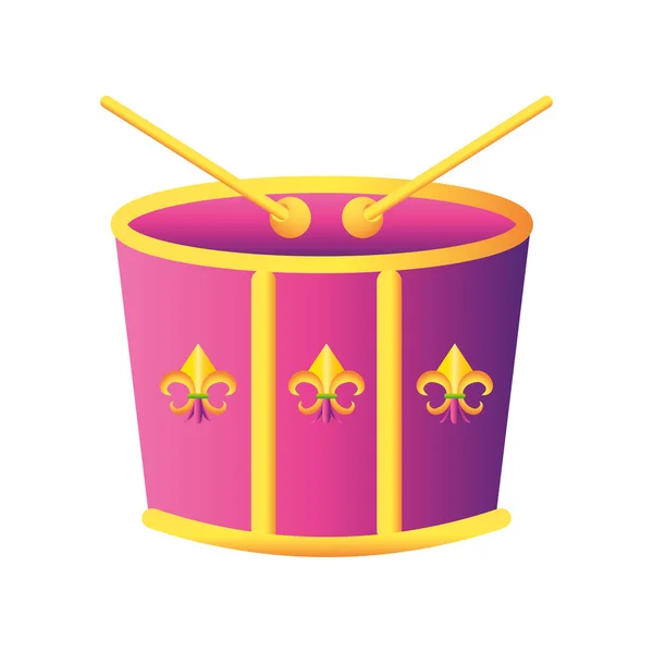 Mardi gras instrument de musique icône design — Image vectorielle