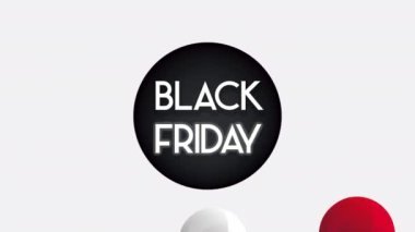 Kara Cuma satışı animasyonu harfler ve balonlarla helyum