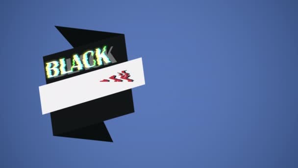 Negro viernes venta animación con los compradores pareja elevación regalo — Vídeo de stock