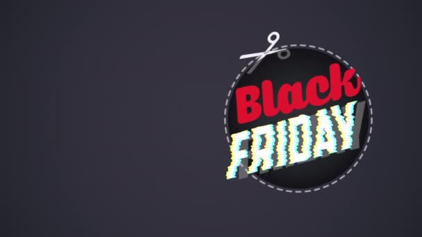 Animation zum Black Friday Sale mit einer Käuferin, die Einkaufstüten hebt — Stockvideo