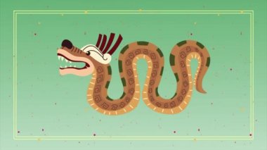 Aztek kültürü ejderha idol animasyonu